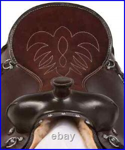 Brown Gaited Western Pleasure Trail Endurance Leather Tack Saddle Set For Horses