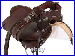 Brown Gaited Western Pleasure Trail Endurance Leather Tack Saddle Set For Horses