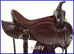 Brown Gaited Western Pleasure Trail Endurance Leather Tack Saddle Set For Horses