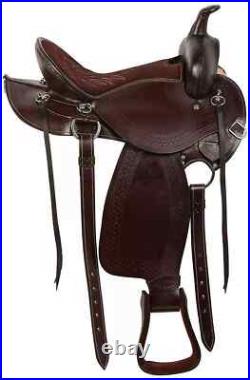 Brown Gaited Western Pleasure Trail Endurance Leather Tack Saddle Set For Horses