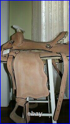 Brown Leather 16 Hand Tooled Western Show Saddle (SLT-1148)