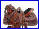Brown_Leather_Western_Horse_Trail_Saddle_15_16_17_Pleasure_Floral_Tooled_Tack_01_szpo