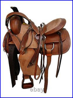 Brown Leather Western Saddle 15 16 17 18 Roping Roper Ranch Horse Pleasure Tack