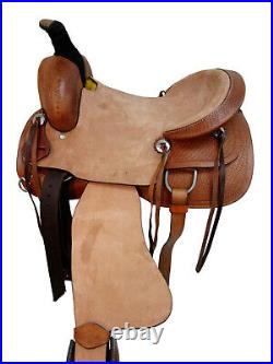 Brown Leather Western Saddle 15 16 17 18 Roping Roper Ranch Horse Pleasure Tack