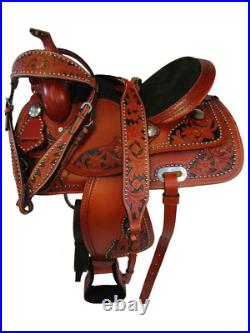 Brown Leather Western Saddle 16 15 17 Pleasure Horse Show Tooled Tack Package