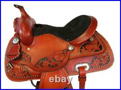 Brown Leather Western Saddle 16 15 17 Pleasure Horse Show Tooled Tack Package