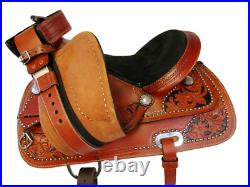 Brown Leather Western Saddle 16 15 17 Pleasure Horse Show Tooled Tack Package