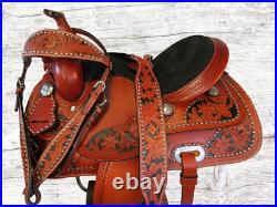 Brown Leather Western Saddle 16 15 17 Pleasure Horse Show Tooled Tack Package