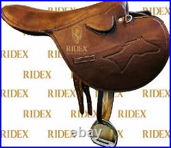 Brown Racing Riding Horse Saddle Tack With Stirrups All Size Free Shipping