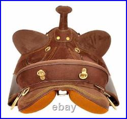 Brown Synthetic Suede Australian Stock Saddle With All Accessorie (Size 15-18)