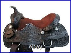 Brown Western Saddle 18 17 16 15 Pleasure Horse Trail Tooled Leather Horse Tack