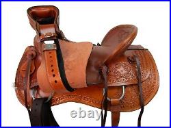 Brown Western Saddle Ranch Roping Roper Horse Pleasure Leather Tack 15 16 17 18