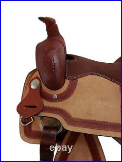 Brown Western Saddle Trail Pleasure 15 16 17 18 Horse Tooled Leather Used Tack
