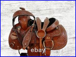 Brown Western Saddle Youth Kids Pleasure Children Barrel Racing Horse Tack 12 13