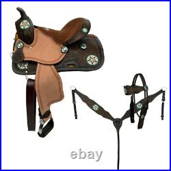 Buckaroo Youth Barrel Style Saddle SET with Silver Star Conchos 12 NEW