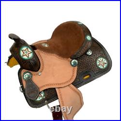Buckaroo Youth Barrel Style Saddle SET with Silver Star Conchos 12 NEW