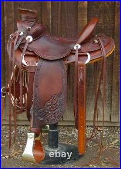 Bucking Rolls Wade Tree A Fork Premium Western Leather Roping Ranch Horse Saddle