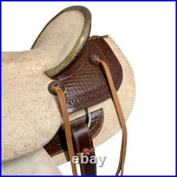 Buffalo Saddlery Rugged Outlaw Natural Roughout Roper Style Saddle 16 Inch