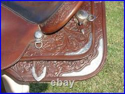 CIRCLE Y 15-1/2 TOOLED Loaded Silver Western Show Pleasure Trail SaddleNICE