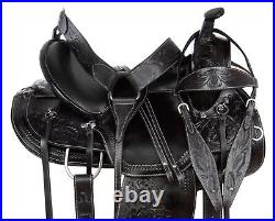 COMFY WESTERN PLEASURE TRAIL LEATHER SADDLE 18 in