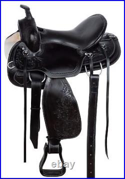 COMFY WESTERN PLEASURE TRAIL LEATHER SADDLE 18 in