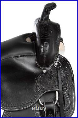 COMFY WESTERN PLEASURE TRAIL LEATHER SADDLE 18 in