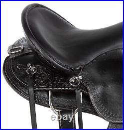 COMFY WESTERN PLEASURE TRAIL LEATHER SADDLE 18 in