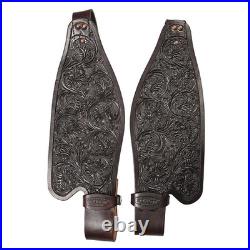 C-04DB Replacement Saddle Fenders Hilason Leather Adult Brown With Hobble Strap