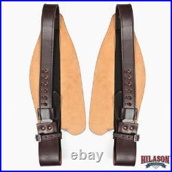 C-04DB Replacement Saddle Fenders Hilason Leather Adult Brown With Hobble Strap