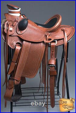 C-A-15 15 In Western Horse Saddle Leather Wade Ranch Roping Tan Hilason