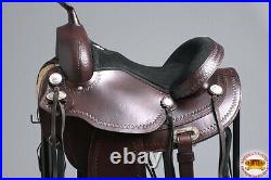 C-Z-16 15 In 16 In 17 In Western Horse Saddle Leather Treeless Trail Hilason