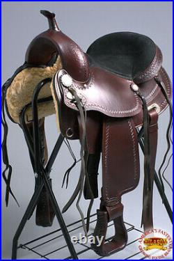 C-Z-16 15 In 16 In 17 In Western Horse Saddle Leather Treeless Trail Hilason