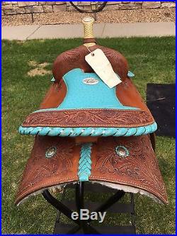 California Saddlery 14 Barrel Saddle with Blue Seat