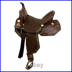 Chocolate Calico Barrel Style Saddle 14, 15, 16 Inch