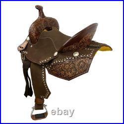 Chocolate Calico Barrel Style Saddle 14, 15, 16 Inch