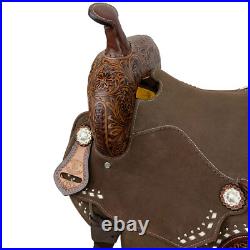 Chocolate Calico Barrel Style Saddle 14, 15, 16 Inch