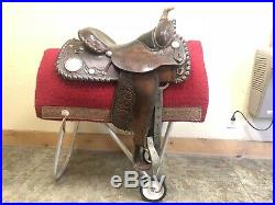 Circle Y 15 Vintage Show Saddle with Conchos and Silver Stirrups