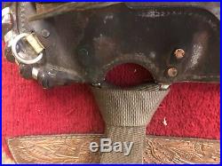 Circle Y 15 Vintage Show Saddle with Conchos and Silver Stirrups