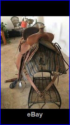 Circle Y All Around Ranch/Pack Western Saddle Brown Leather 17 with Briddle
