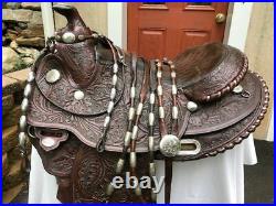 Circle Y Arabian Show Saddle Set w Ferruled HeadstallBreast CollarRommel Reins