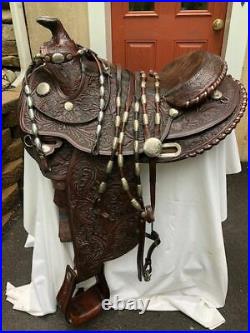 Circle Y Arabian Show Saddle Set w Ferruled HeadstallBreast CollarRommel Reins