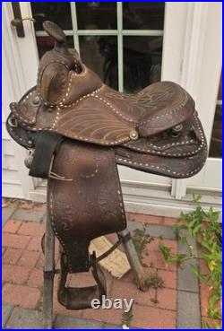 Circle Y Brand Western Saddle Buckstitch Used High Quality Leather