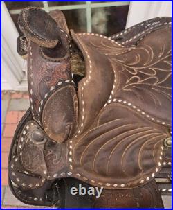 Circle Y Brand Western Saddle Buckstitch Used High Quality Leather