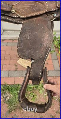 Circle Y Brand Western Saddle Buckstitch Used High Quality Leather