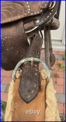 Circle Y Brand Western Saddle Buckstitch Used High Quality Leather