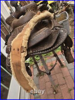 Circle Y Brand Western Saddle Buckstitch Used High Quality Leather