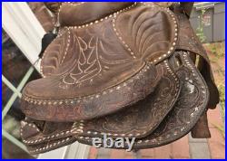 Circle Y Brand Western Saddle Buckstitch Used High Quality Leather