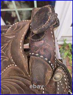 Circle Y Brand Western Saddle Buckstitch Used High Quality Leather