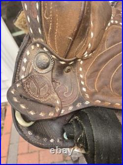 Circle Y Brand Western Saddle Buckstitch Used High Quality Leather