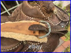Circle Y Brand Western Saddle Buckstitch Used High Quality Leather